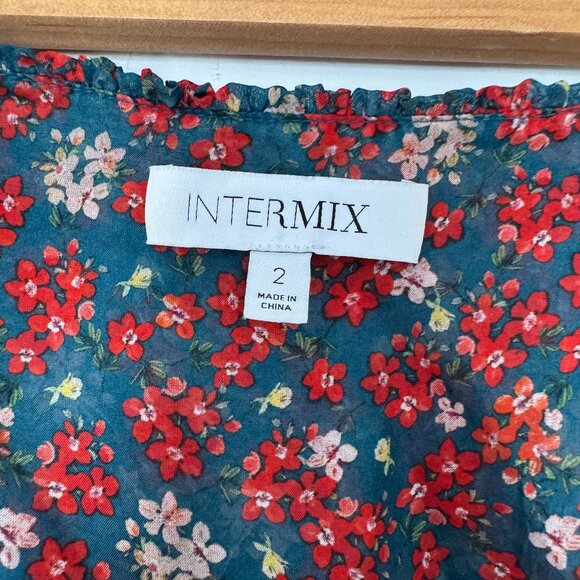 Intermix Revolve Brand Silk Floral Top Blouse - Picture 2 of 5